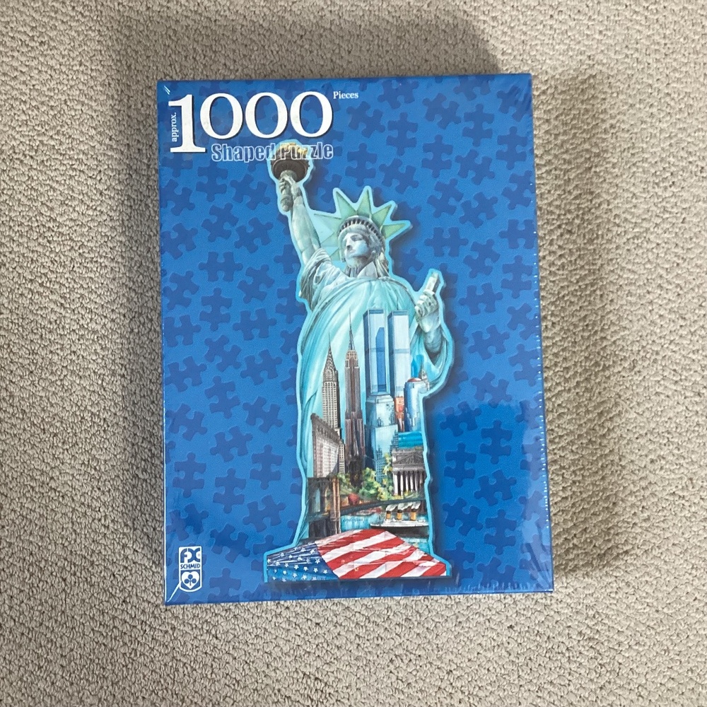 NEW SEALED SCHMID 1000-Piece Puzzle STATUE OF LIBERTY TWIN TOWERS 9/11 America